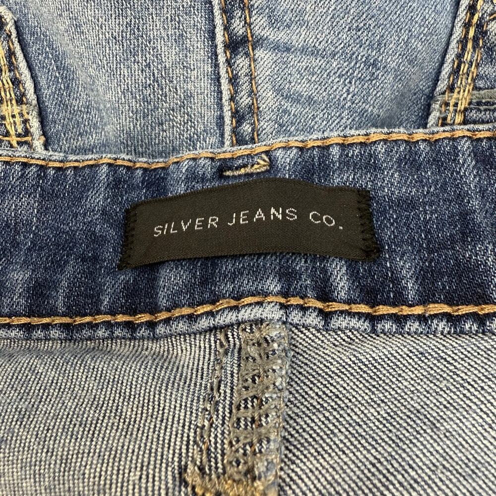 Silver Jeans Women's 26x27 (2) Blue Boyfriend Tapered Distressed Mid Rise - Picture 8 of 15